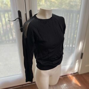 Zara Black Fitted Long Sleeve Knit Top